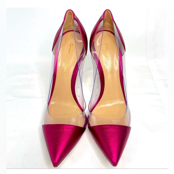 Gianvito Rossi Metallic Fushia & PVC Pumps - Picture 1 of 13